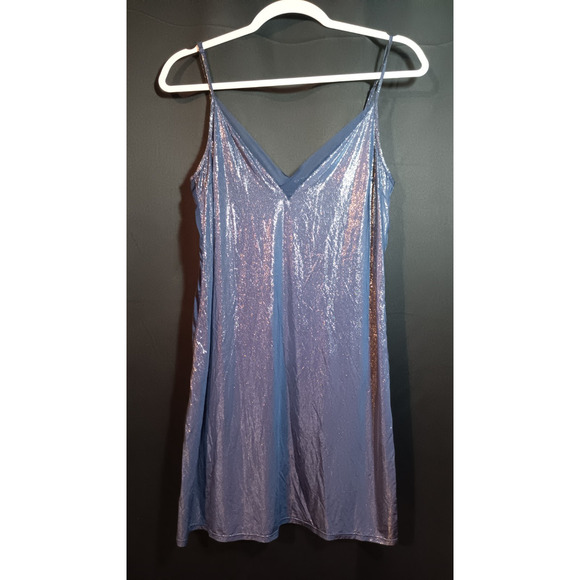 Victoria's Secret Other - Victoria’s Secret Slip M Navy Sparkly Nightie Lingerie Y2Kcore Glam Sleepwear